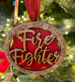 3,5 Inch Custom Firefighter Ornament,