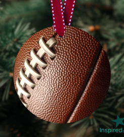 3D Football Ornament ,Husband Boyfriend Dad Grandpa Gift Idea, 3 Inch Circle