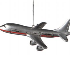 Airliner Boeing 747 Plane Holiday Christmas Ornament - Pilot, Flight Attendant, World Traveler, Airplane