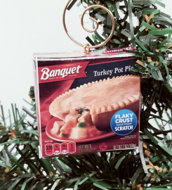 Banquet Frozen Turkey Pot Pie Christmas Ornament | Mini Ornament Hanging Ornament | White Elephant Gift | Gag Gift