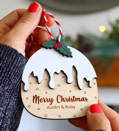 Christmas Decoration, Christmas Gift, Personalised Tree Ornament, Wooden, Personalised Christmas Decoration, , Engraved, Decoration, Eco