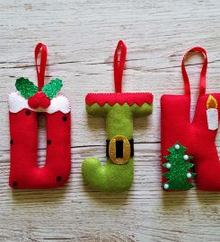 Christmas Ornament Initial,Personalised Christmas Decoration,Felt Letters,Christmas Tree Decor,Felt Initials