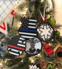 First Responder Ornaments | Police Law Enforcement Ornaments | Fireman Firefighter Ornaments | Nurse Ornaments | EMT Ornaments