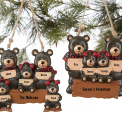 Holiday Bear Family Personalized Ornament, Gifts For Christmas, Christmas Ornaments, Family Personalized Christmas Ornaments