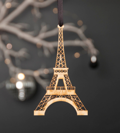 Personalised Eiffel Tower Christmas Tree Decoration, Eiffel Tower Holiday Souvenir, Parisian Christmas Tour Eiffel Bauble