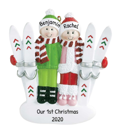 Personalized Christmas Ornaments For Couples - Ski Couple Ornaments Home Decor Ornaments For Couples - Free Customization