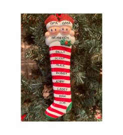 Personalized CHRISTMAS STOCKING Ornament- Personalized Christmas Ornaments-Grandkids-Grandparents Ornament