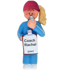 Personalized Coach Ornament Girl Blond