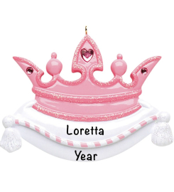 Personalized Crown Ornament, Pink Princess Christmas Ornament, Custom  Princess Gifts For Kids, Baby Fairy Crown, Little Girl Ornament