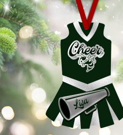 Personalized Uniform Cheer Ornament, Christmas Gift For Cheerleader, Coaches Gift