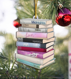 Taylor Music Albums As Books Ornament, Trendy Aesthetic For Book Lovers, Book Lover, Album As Book Christmas Ornaments, Acrylic Ornaments